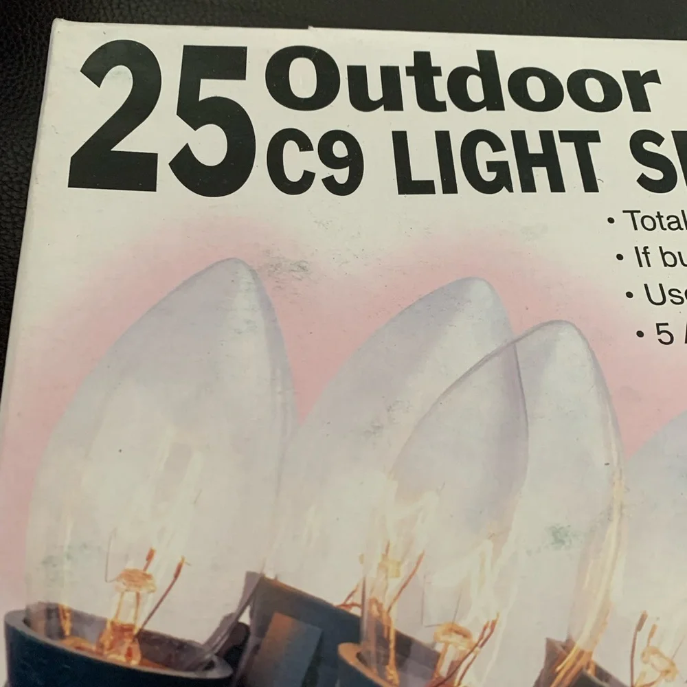 Hobby Lobby 25 C9 Clear Incandescent String Lights Christmas X2 Green Wire